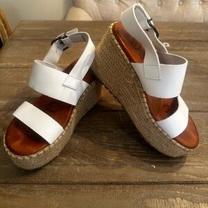 Muse White Wedge Sandals